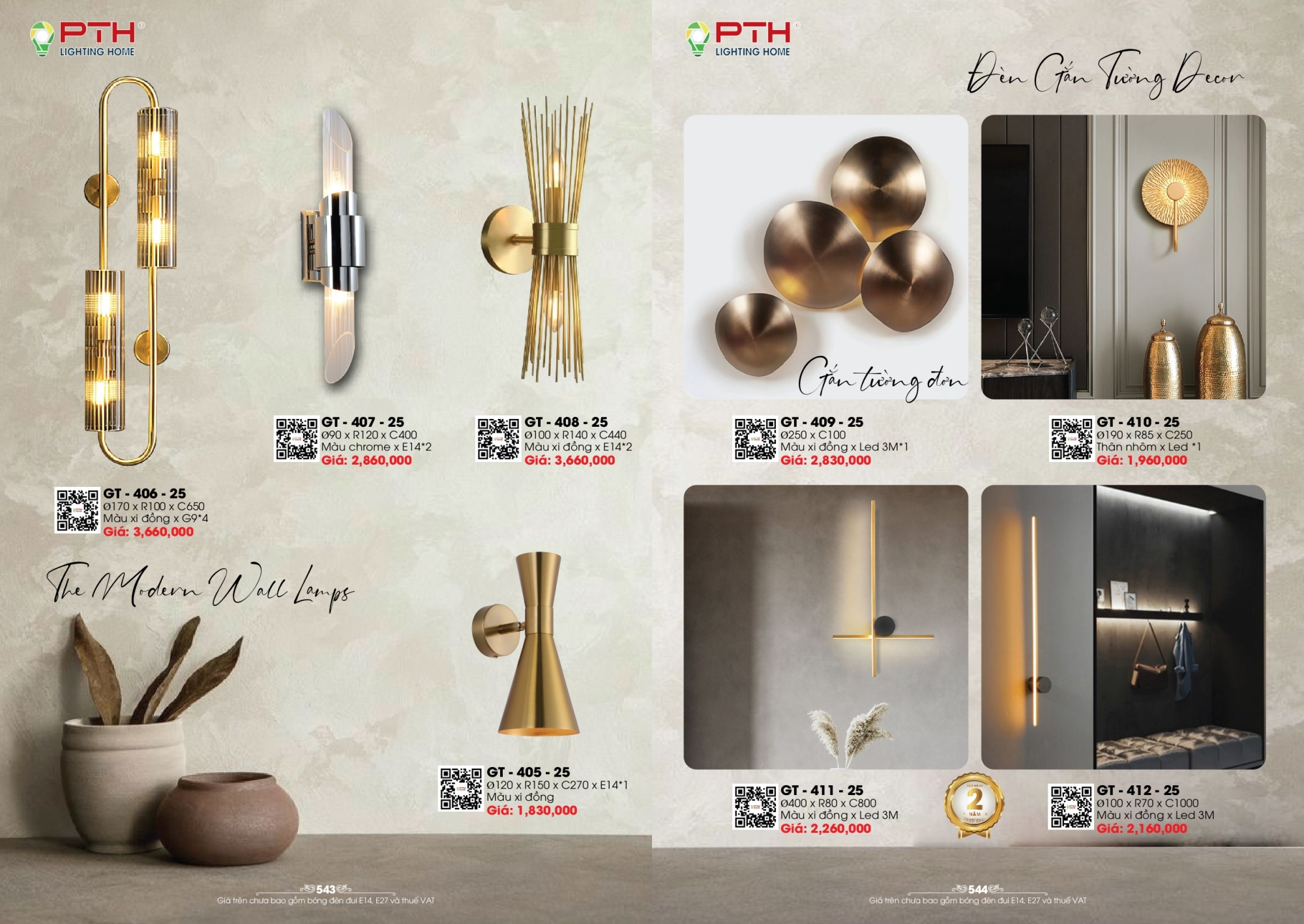 Bảng giá đèn trang trí PTH Lighting Home 2026